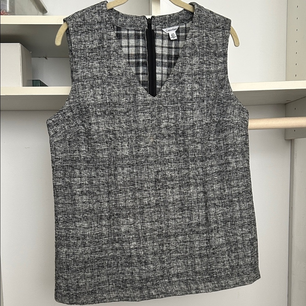 Calvin Klein Black and Gray Sleeveless vest top